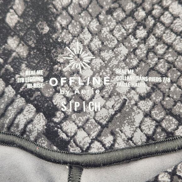Offline by Aerie Real Me High Waist Crossover Leggings Size S Gray Python Sexy - Picture 6 of 9